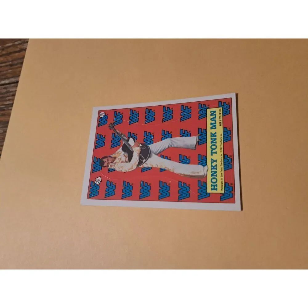 Vintage 1987 WWF Decal Sticker Puzzle Trading Card 10 Honky Tonk Man Titan Sport